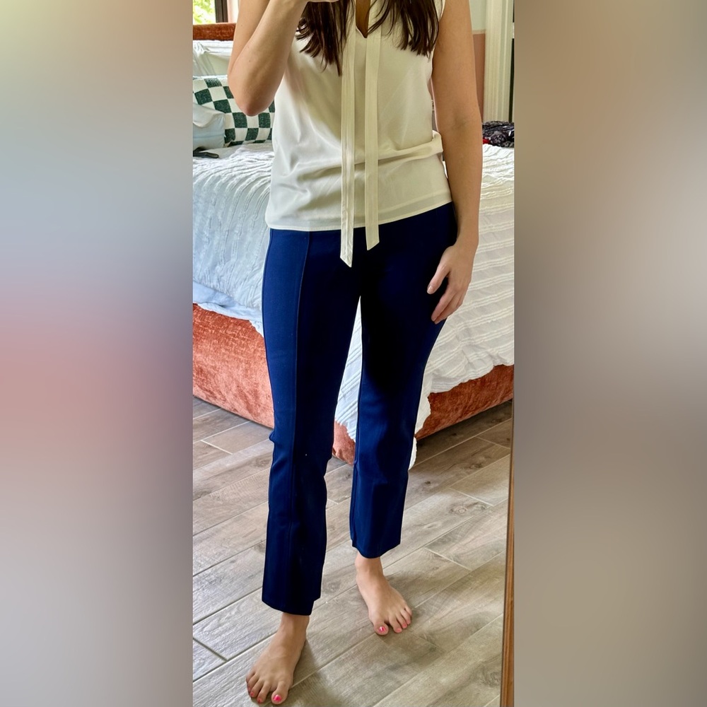 Tory Burch straight leg blue riding pants
